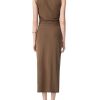 Women's Sleeveless Tie Shoulder Tank Top & Midi Skirt Elegant Set