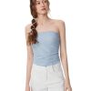 Summer Striped Tube Tops for Women Sleeveless Casual Strapless Crop Tops Trendy