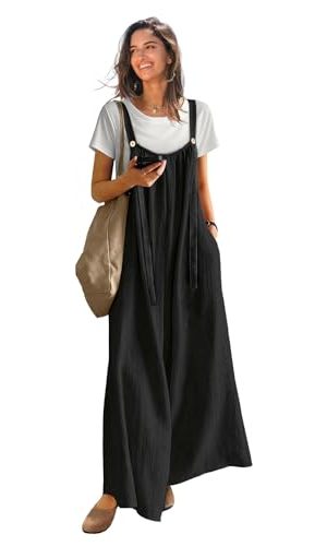 Casual Wide Leg Jumpsuits for Women Boho Floral Pleated Overalls Rompers Summer Outfits with Pockets P0D