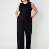 Plus Size Jumpsuits For Curvy Women Crew Neck Sleeveless Elegant Wide Leg Jumpsuits Dressy Casual Summer Outfits