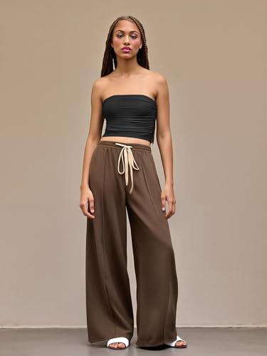 Tube Top for Women Strapless Ruched Sexy Going Out Basic Bandeau Crop Tops Summer Outfits