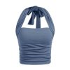 Halter Crop Tops for Women Sleeveless Going Out Tank Crop 2025 Trendy