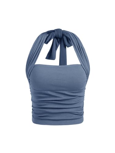 Halter Crop Tops for Women Sleeveless Going Out Tank Crop 2025 Trendy