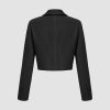 Womens Blazer Cropped Business Casual Open Front Long Sleeve Suit Work Office Blazer Jacket