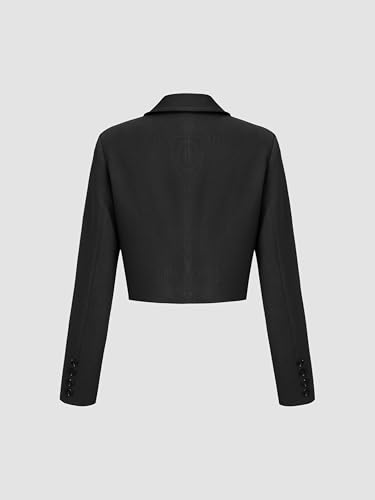 Womens Blazer Cropped Business Casual Open Front Long Sleeve Suit Work Office Blazer Jacket