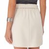 Womens Mini Skirts Solid High Waisted with Belt & Pockets Workwear