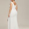 Women's Sleeveless Pleated Bodycon Side Slit Floor Length Plus Size Wedding Dresses 0121B-DAPH