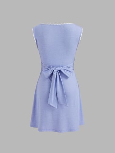 Ruched Women Knotted Sleeveless Cute Dress for Summer Casual Dresses