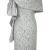 Womens Embossed Jacquard Shawl Dress