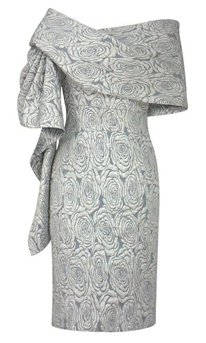 Womens Embossed Jacquard Shawl Dress