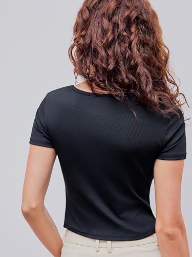 Going Out Tops Square Neck Ruched Short Sleeve Slim Fit Tee Shirt Basic Casual Tops for Women