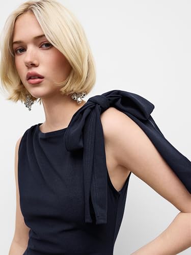 Women Summer Maxi Dresses Sleeveless Wedding Guest Dress Bowknot Boat Neck Formal Gown