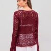 Womens Cardigans Hollow Out Crochet Bell Long Sleeve Tie Front Cover Ups Vacation Outfits