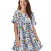 Summer Dresses for Women 2025 Floral Boho Ruffle Short Sleeve Sundresses Casual Shift Dress ESA