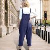 Women Long Casual Loose Bib Pants Overalls Baggy Rompers Jumpsuits with Pockets PV9