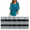 Women's Tops 3/4 Sleeve Blouses Dressy Casual Double Layers Mesh Tunic Shirts