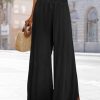 Women Summer Boho Palazzo Pants High Waist Wide Leg Floral Casual Cotton Lounge Trousers with Pockets PP0