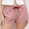 Shorts for Women Cute Stripe Knotted Tie Ultra Short Bottoms Casual Vacation Beach Knotted Micro Shorts