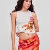 Tank Top for Women Trendy Crew Neck Sleeveless Floral Graphic Cotton Blend Knit Regular Fit