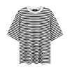 Striped Oversized Top for Women Crew Neck Short Sleeve Loose Casual Tops