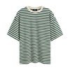 Striped Oversized Top for Women Crew Neck Short Sleeve Loose Casual Tops