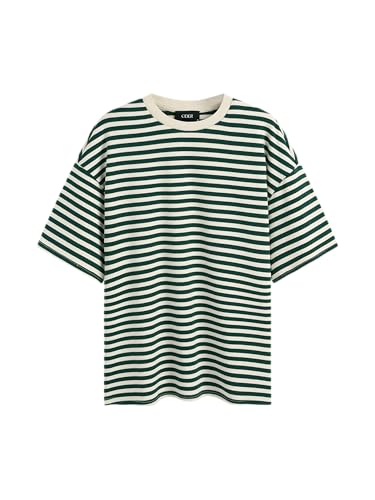Striped Oversized Top for Women Crew Neck Short Sleeve Loose Casual Tops