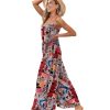 Casual Wide Leg Jumpsuits for Women Boho Floral Pleated Wide Leg Overalls Rompers Vacation Outfits with Pockets PIA