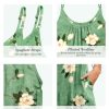 Summer Bohemian Floral Dresses for Women Spaghetti Straps Maxi Dress Casual Flowy Dresses with Pockets ES0