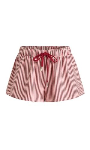 Shorts for Women Cute Stripe Knotted Tie Ultra Short Bottoms Casual Vacation Beach Knotted Micro Shorts