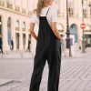 Women's Casual Overalls Summer Rompers Adjustable Spaghetti Straps V Neck Jumpsuits with Pockets PAU