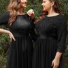 Women's Bridesmaid Dresses 3/4 Sleeve Empire Waist Maxi Mother of The Bride Dresses 07412