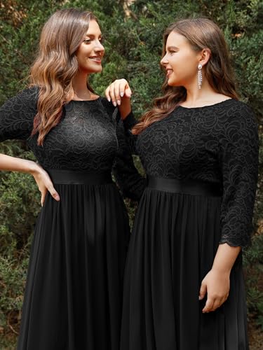 Women's Bridesmaid Dresses 3/4 Sleeve Empire Waist Maxi Mother of The Bride Dresses 07412