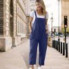 Women Long Casual Loose Bib Pants Overalls Baggy Rompers Jumpsuits with Pockets PV9