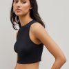 Women Tank Tops High Neck Sleeveless Going Out Cute Crop Top Trendy Basic Fitted Shirts