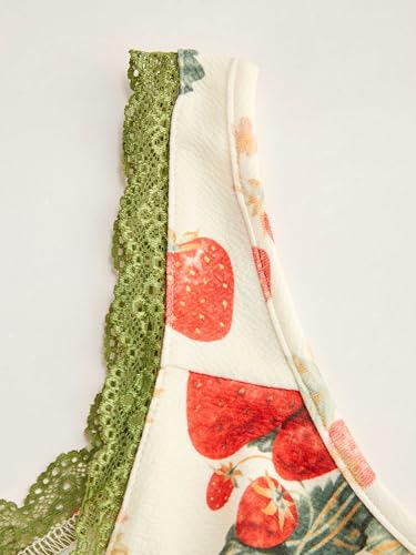 Summer Mini Dresses for Women Fruit Pattern Sweetheart Neck Sleeveless Sundress Knotted Tie A Line Sun Dresses