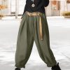 Baggy Cropped Pants for Women Casual Loose Elastic Waist Denim Trousers with Pockets PDJ
