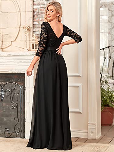 Women's Bridesmaid Dresses 3/4 Sleeve Empire Waist Maxi Mother of The Bride Dresses 07412