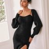2 Piece Sweater Dresses for Women Winter Slit Long Sleeve Womens Midi Dress Pullover Bodycon Wedding Guest Outfits