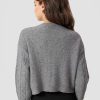 Cardigan Sweater for Women Round Neck Buckle Sweater Knitted Crop Top Long Sleeve Open Front Outerwear
