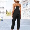 Women's Casual Floral Jumpsuits Spaghetti Straps Sleeveless Boho Summer Loose Harem Overalls Rompers with Pockets PZU