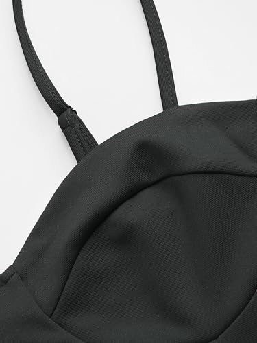 Mini Dress V Neck Sleeveless Bodycon Strappy High Waist Party Dress Flared A Line Short Dresses