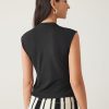 Summer Tank Tops for Women Twist Crew Neck Ruched Crop Top Sleeveless Slim Fit Trendy Tee Business Casual