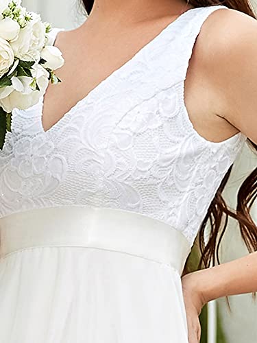 Women's Vintage V Neck Irregular Hem Lace A Line Chiffon Cocktail Dresses 00207