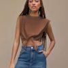 Crop Tops for Women Crew Neck T Shirts Short Sleeve Knotted Twist Front Loose Summer Basic Tee