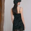 Women's Summer Mini Dress Floral Dresses Sleeveless Lace Mesh Square Neck Spaghetti Strap Short Party Dresses