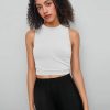 Crop Tops for Women Mimi Cuttrell Basic Sleeveless Ruched Going Out Summer Casual Ribbed Tank Top