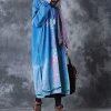 Women Long Loose Fit Sweatshirt Dress Ombre Ethnic Printed 4/5 Sleeve Side Slit with Pockets Tunic Pullover JGP