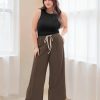 Plus Size Tops for Women Sleeveless Ruched Crew Neck Crop Tank Top Summer Casual Outfits