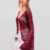 Womens Cardigans Hollow Out Crochet Bell Long Sleeve Tie Front Cover Ups Vacation Outfits