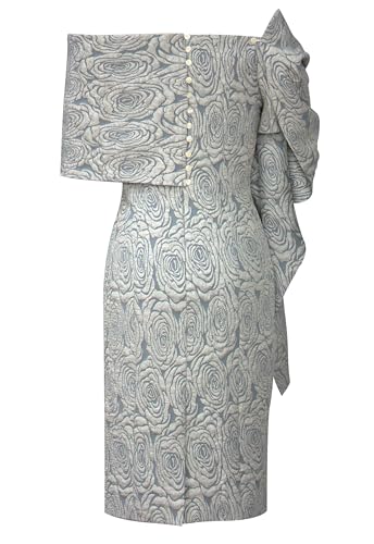 Womens Embossed Jacquard Shawl Dress